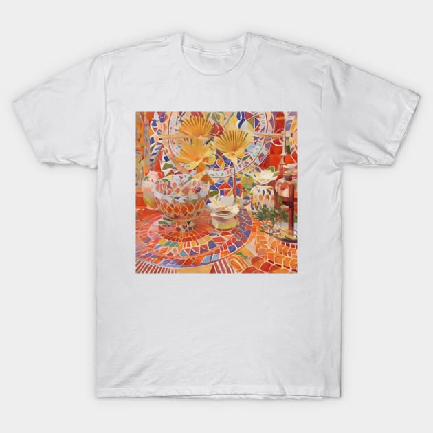 Colorful Mosaic Still Life T-Shirt by DANAROPER